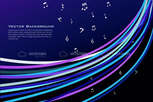 Music Background with Musical Notes and Sample Text